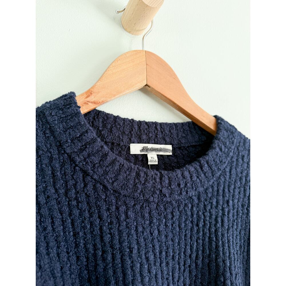 Madewell | NWT Bouclé Knit Crewneck Sweater Midnight Navy | Sz XL - Picture 5 of 10